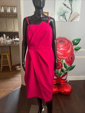 Fuchsia Spaghetti Strap Sheath Dress